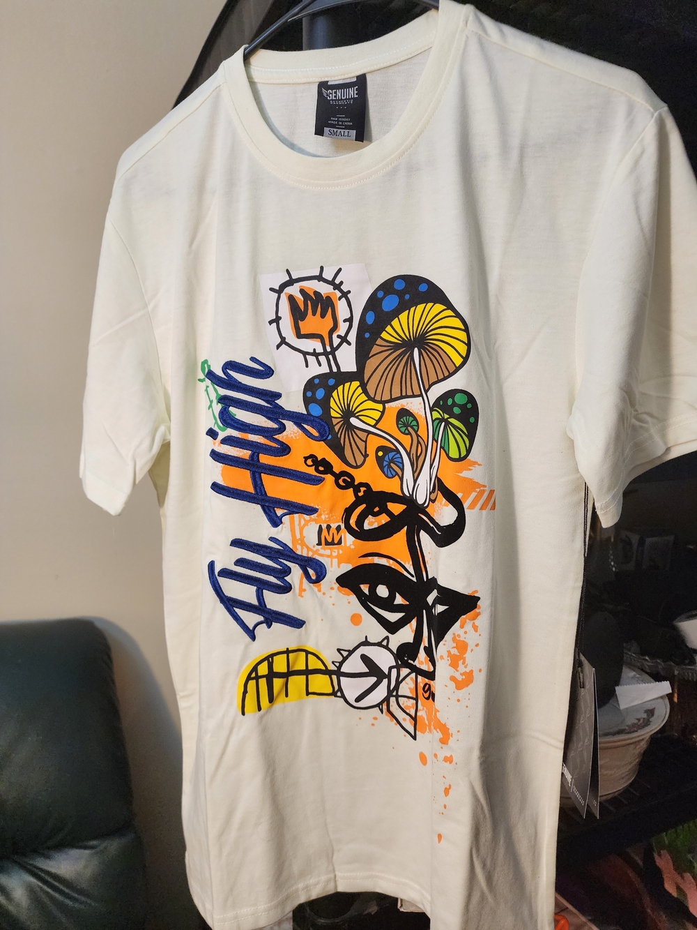 GENUINE GRAPHIC  T-SHIRT, Embroidered FLY HIGH Design